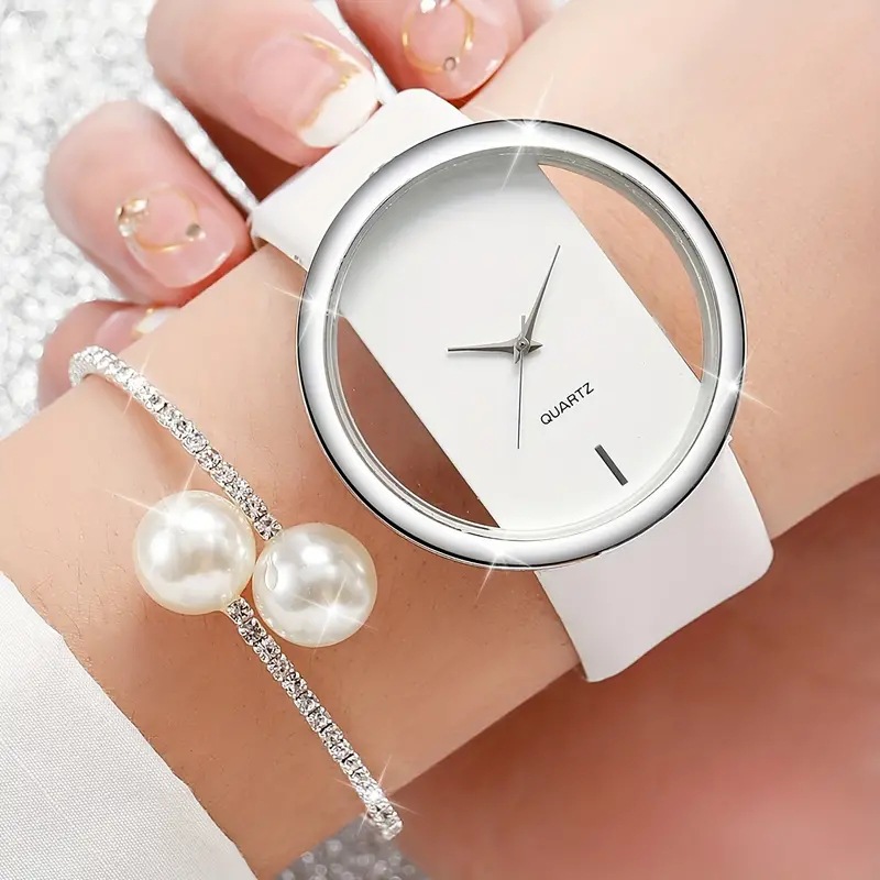 Luxury Watch White - 2 stuks mode witte eenvoudige horloge