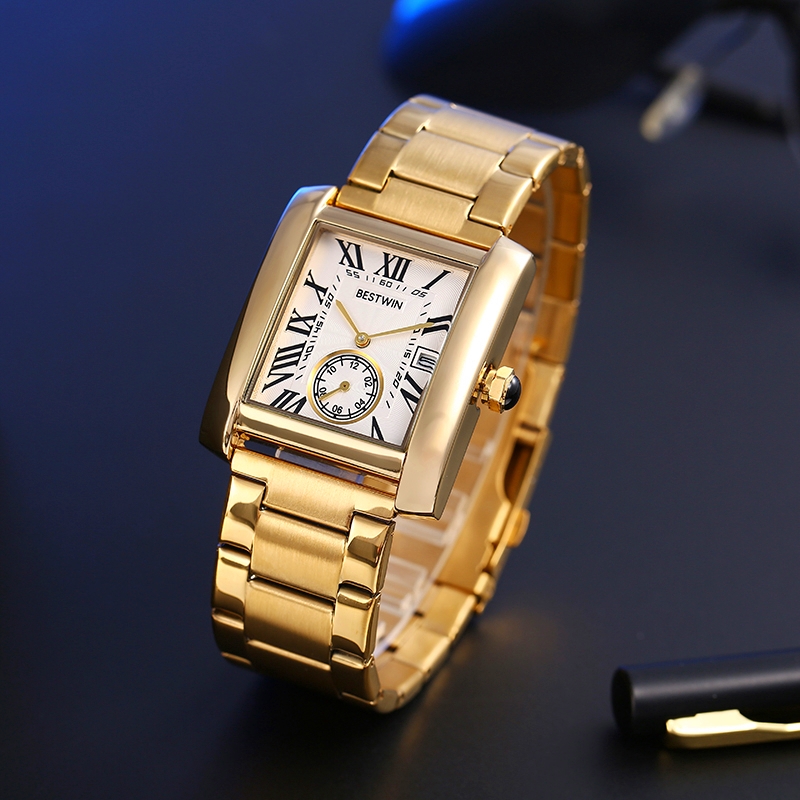 Luxury Watch White - Luxe herenhorloge Heren goud wit Romeins