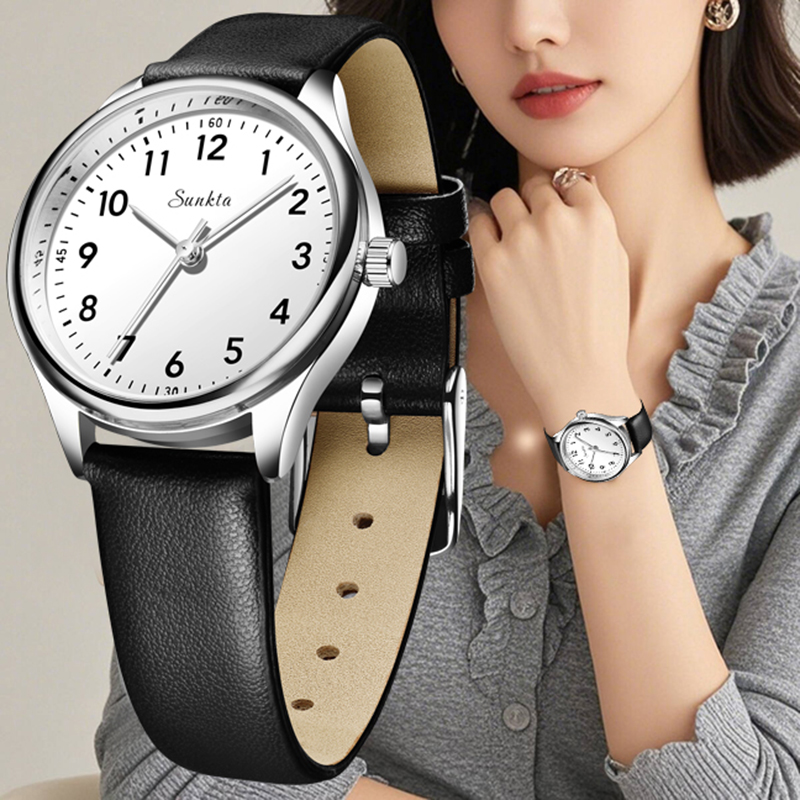 Luxury Watch White - LUIK Eenvoudige damesmode zwart-wit ontwerp dames