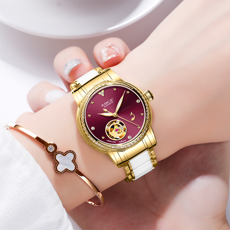 MIGE dames skeleton automatisc - Luxury Watch White recensie en prijs