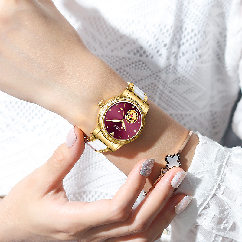 MIGE dames skeleton automatisc - Luxury Watch White recensie en prijs