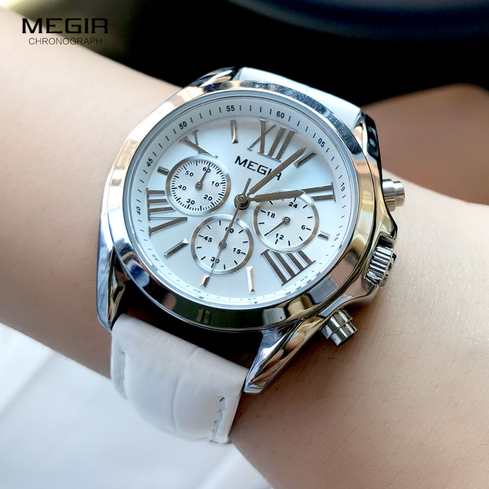 MEGIR2019 Nieuwe Luxe Lederen  - Luxury Watch White recensie en prijs