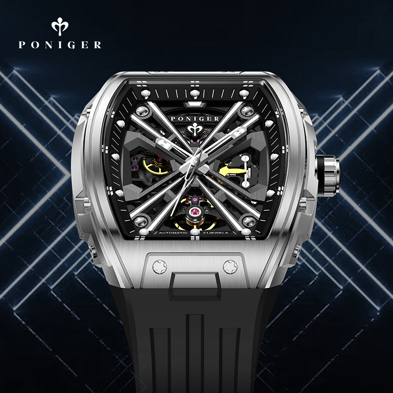 PONIGER Luxe Automatisch Mecha - Luxury Watch On Rubber Strap recensie en prijs