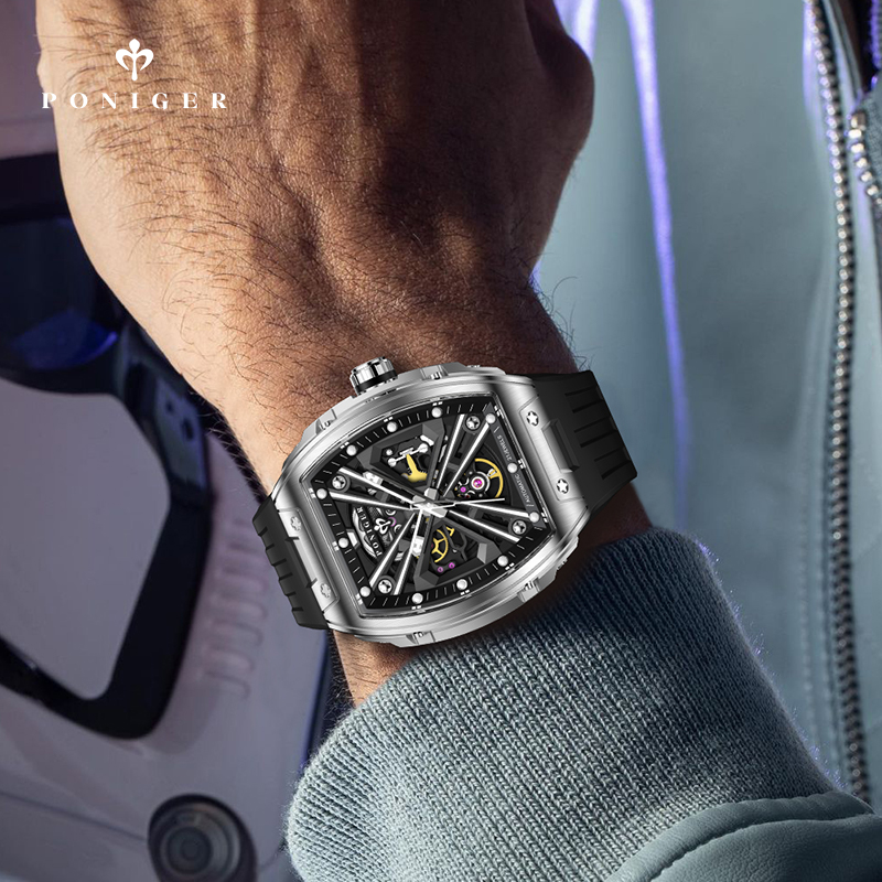 PONIGER Luxe Automatisch Mecha - Luxury Watch On Rubber Strap recensie en prijs