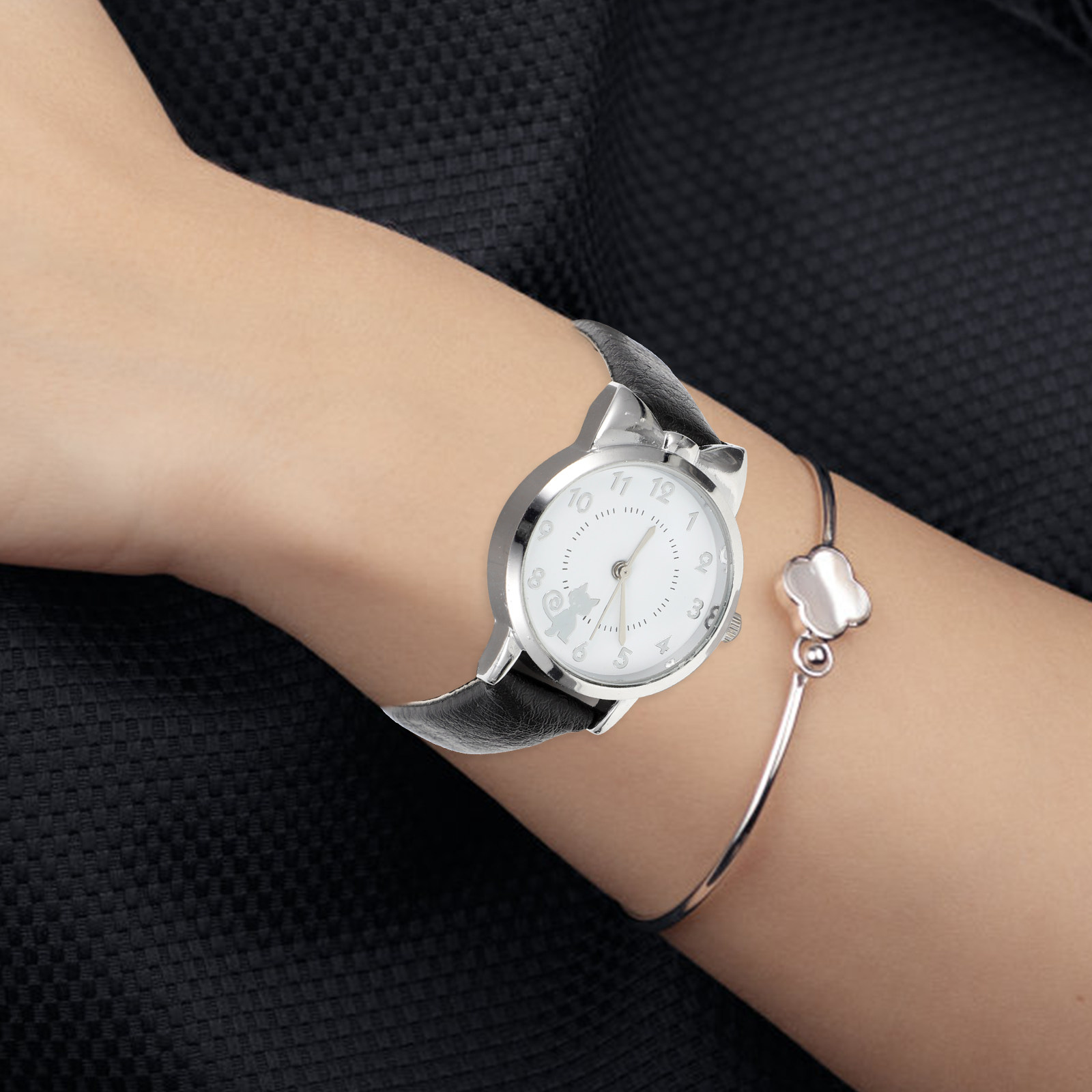 Dameshorloge met klein kattenp - Luxury Watch White recensie en prijs